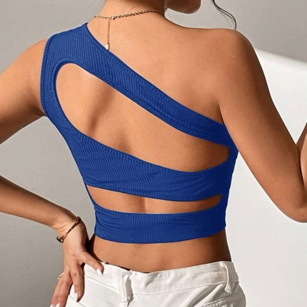 SHEIN BAE One Shoulder Cut Out Crop Top